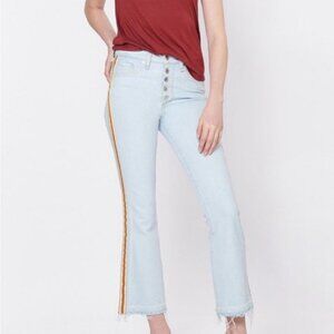 Veronica Beard Carolyn 10" Baby Boot Stripe Jeans 25